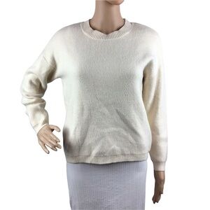 Chelsea & Theodore Sweater Size S Cream Pullover Long Sleeve